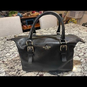 Pre-owned Kate Spade BlackCobble Hill Sami Soft Pebbled Leather Satchel Purse.